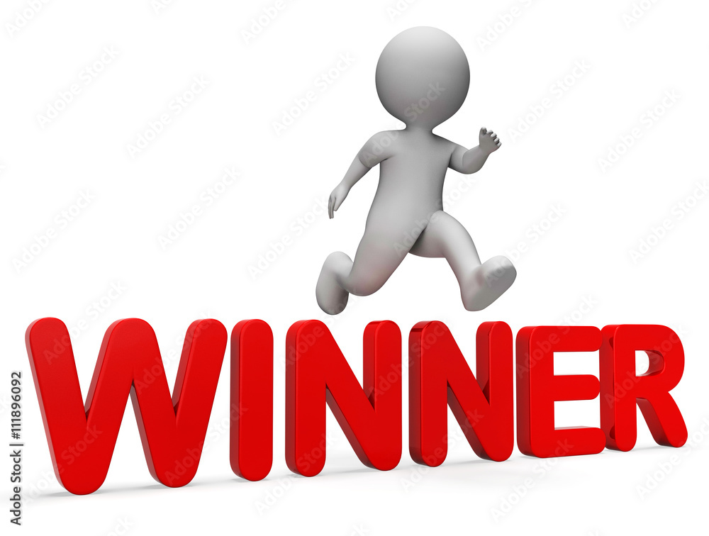 Success Jump Indicates Triumphant Jumps And Victorious 3d Render Success Jump Indicates Triumphant Jumps And Victorious 3d Render