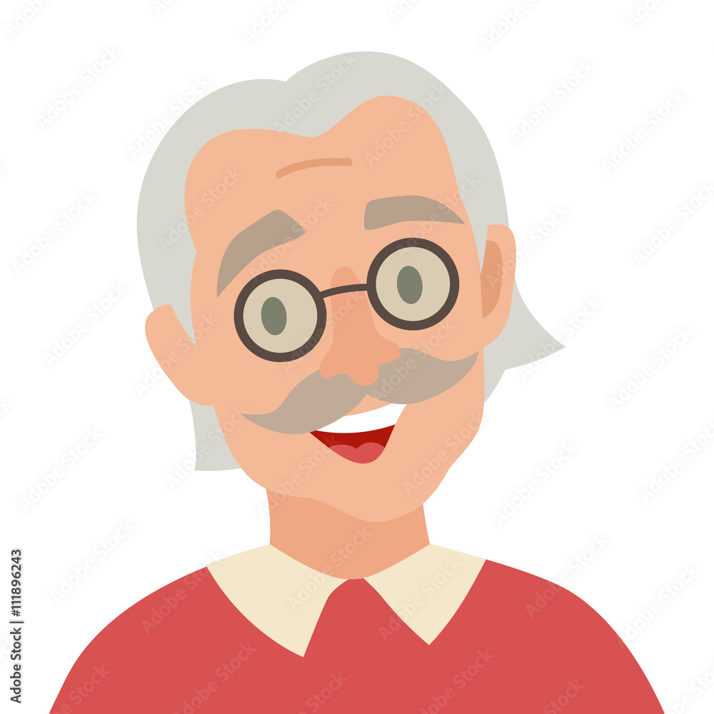 Old man icon vector. Man icon illustration. Face of old man icon. Face of elder people icons cartoon style. Pensioner people head flat icons. Isolated avatar on white background Old man icon vector. Man icon illustration. Face of old man icon. Face of elder people icons cartoon style. Pensioner people head flat icons. Isolated avatar on white background