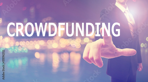 Crowdfunding concept with businessman