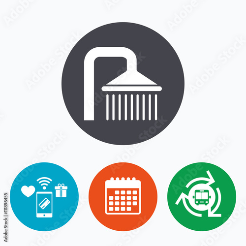 Shower sign icon. Douche with water drops symbol