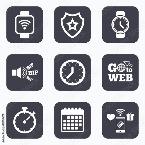 Smart watch. Mechanical clock time and timer.