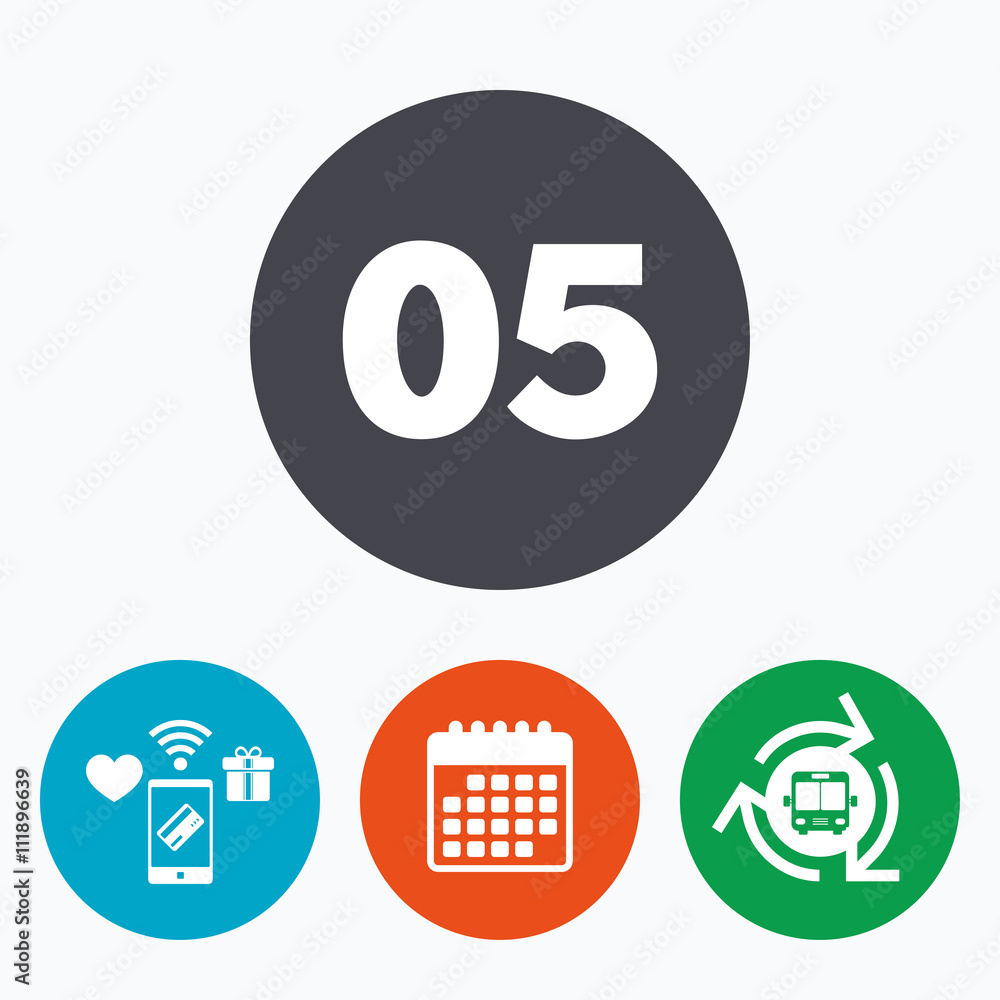 Fifth step sign. Loading process symbol. Fifth step sign. Loading process symbol.