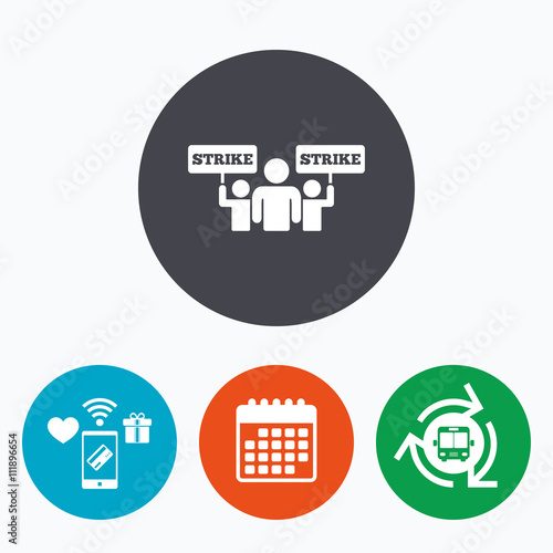 Strike sign icon. Group of people symbol.