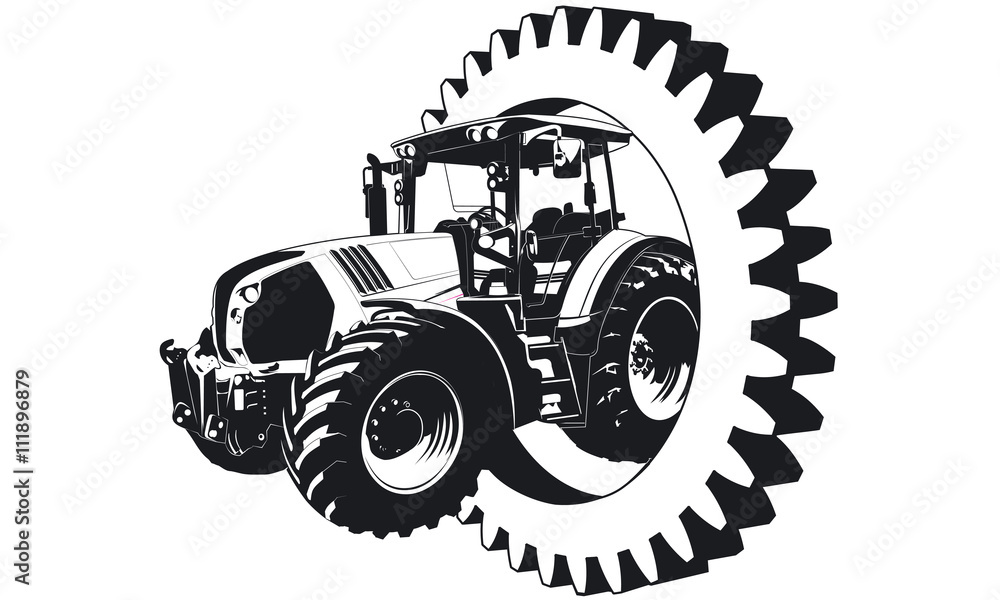 Obraz premium Traktor Lohnunternehmen Zahnrad