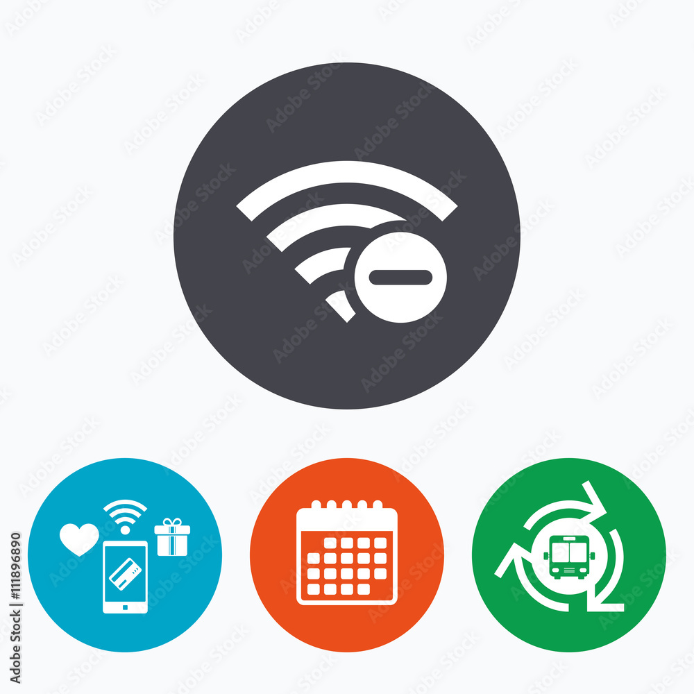 Wifi minus sign. Wi-fi symbol. Wireless. Wifi minus sign. Wi-fi symbol. Wireless.