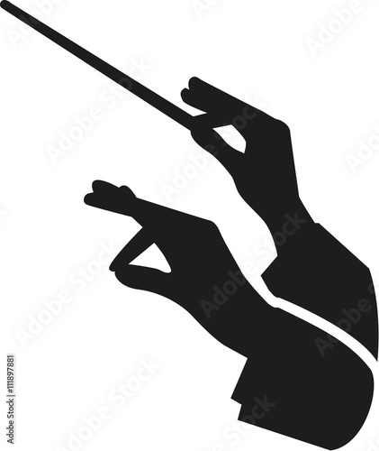 Conductor hands with baton