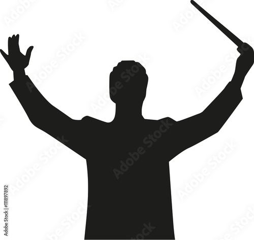 Conductor direct an orchestra