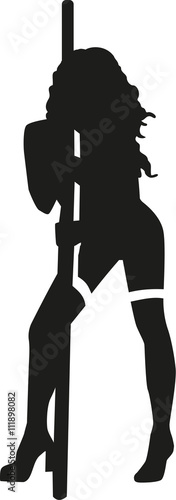 Hot woman standing on pole