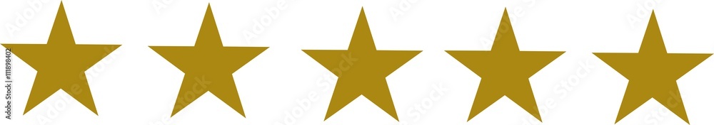 Five golden stars set Five golden stars set