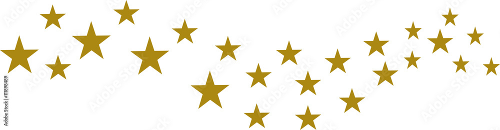 Big set of golden stars in wave shape Big set of golden stars in wave shape