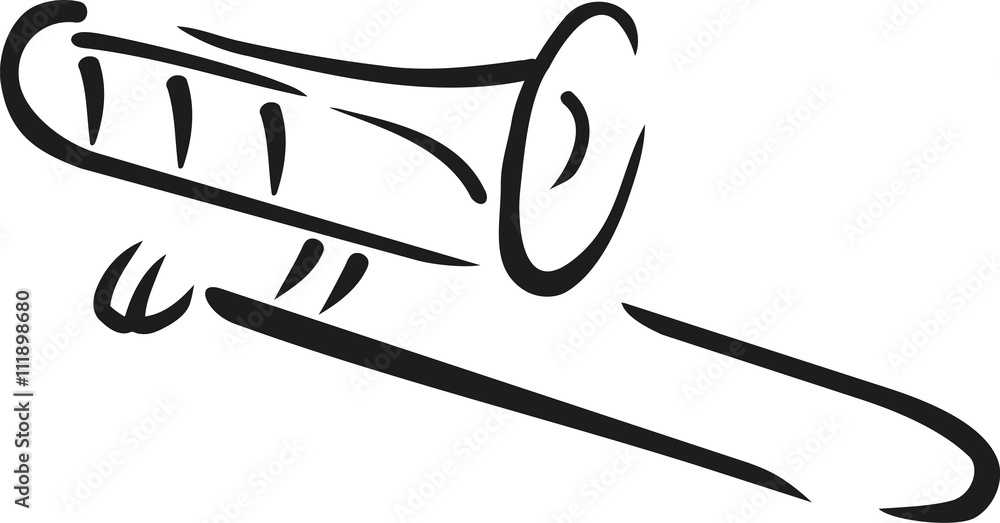 Fototapeta premium Trombone caligraphy style
