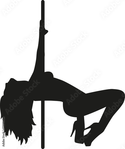 Silhouette of a pole dancing woman