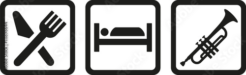 Trumpet - eat sleep icons