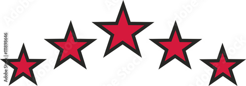 Red stars with black outline
