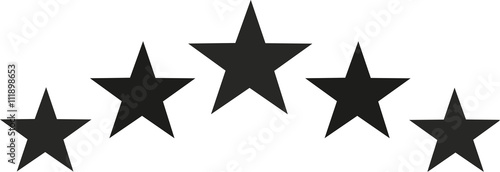 Black star set in half circle shape