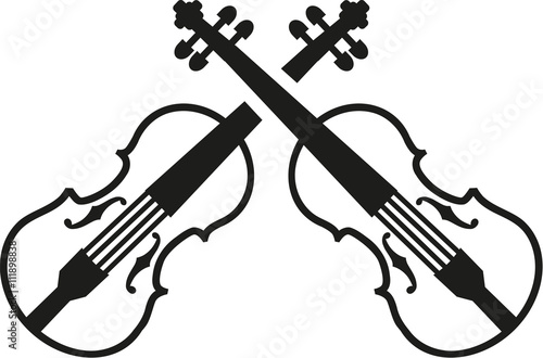 Crossed violins