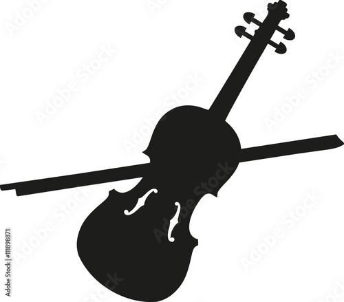 Violin with violin bow