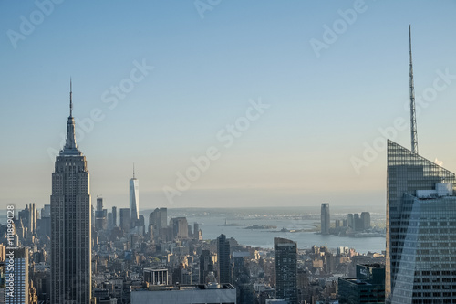Views of Manhattan and south towards lower manhattan from midtow