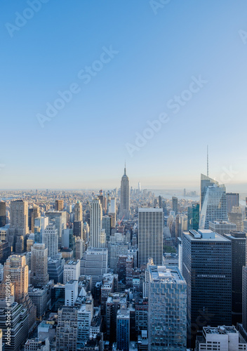 Views of Manhattan and south towards lower manhattan from midtow