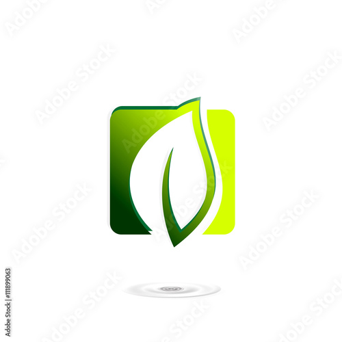 logo icon leaf green natural