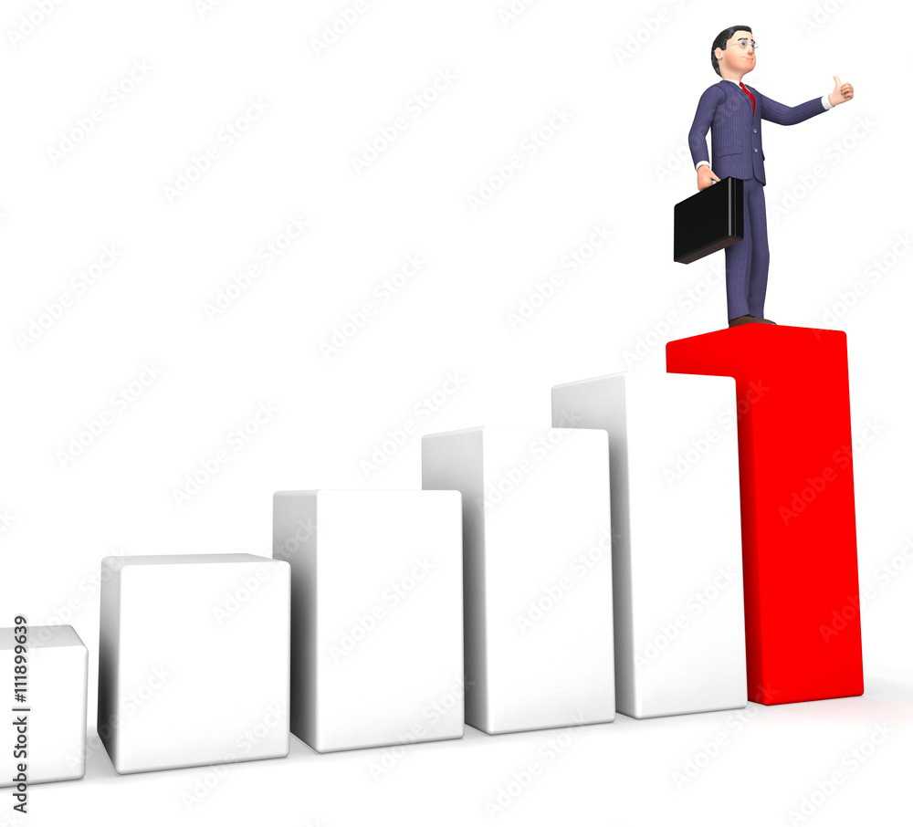 Profits Character Shows Business Person And Advance 3d Rendering Profits Character Shows Business Person And Advance 3d Rendering