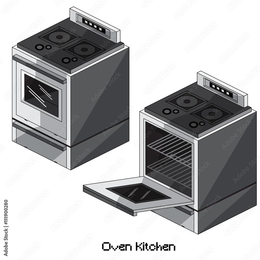 Fototapeta premium isometric oven kitchen
