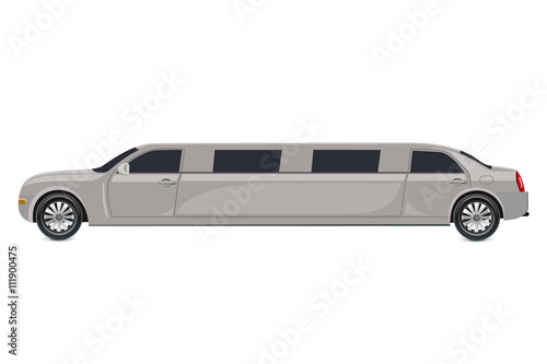 White limousine, vector illustration