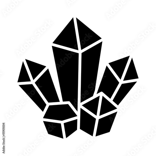 Magic crystal cluster flat icon for games and websites