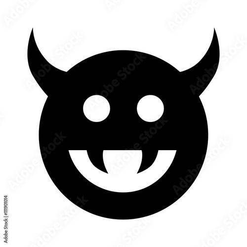 Monster, demon or enemy flat icon for games and websites