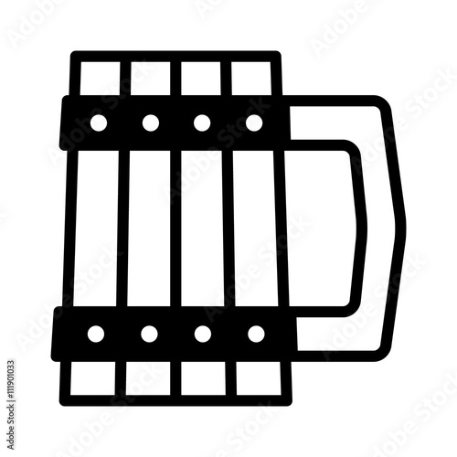 Dwarven tankard / mug flat icon for games and websites