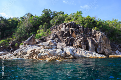 rock coast line island in Andaman sea Tarutao national park Thai