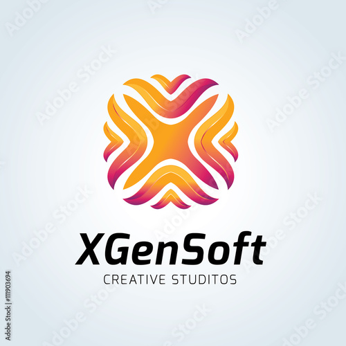 Software logo. x letter logo