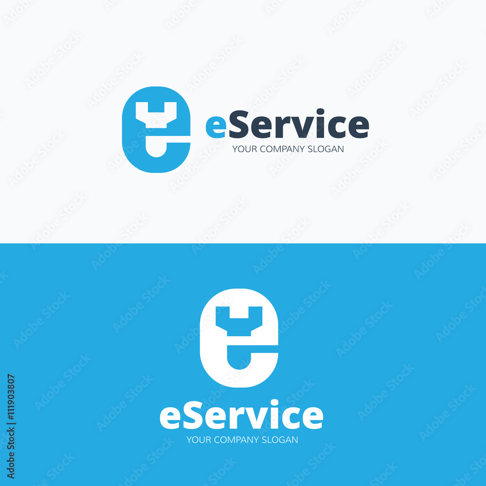 e service logo. e letter logo. vector logo template. e service logo. e letter logo. vector logo template.