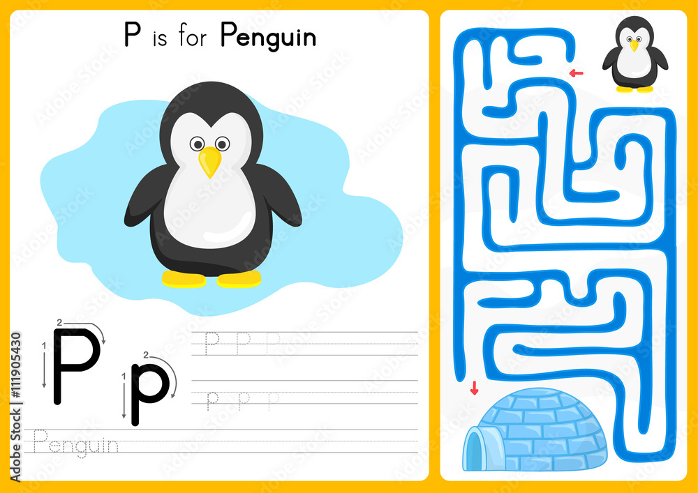 Alphabet A-Z Tracing and puzzle Worksheet, Exercises for kids