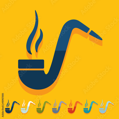 Flat design: tobacco pipe
