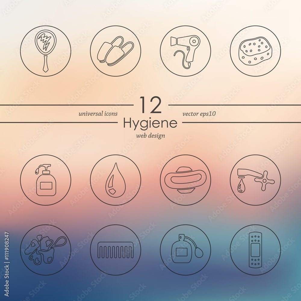 Set of hygiene icons Set of hygiene icons