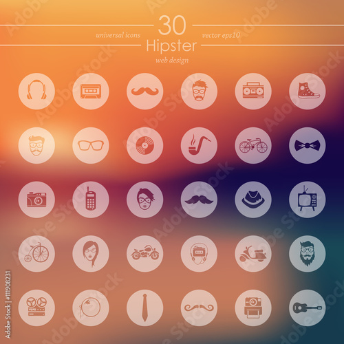 Set of hipster icons