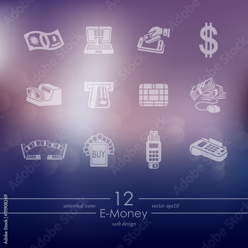 Set of e-money icons