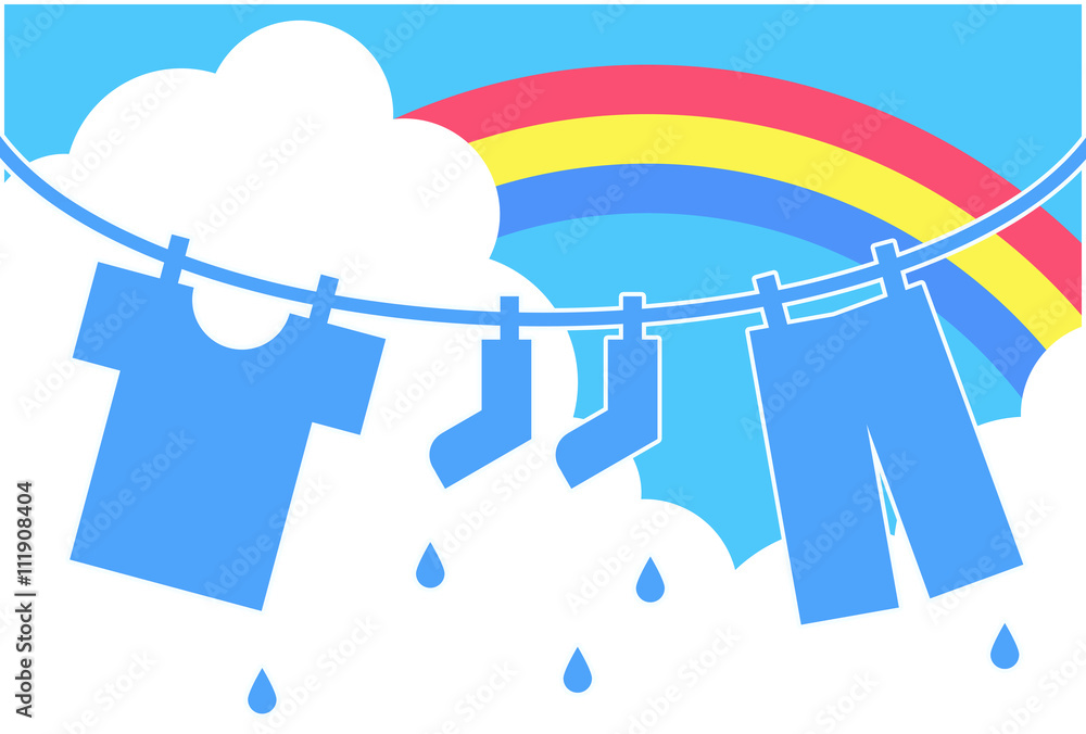 洗濯物 虹 入道雲 イラスト Stock Illustration Adobe Stock 洗濯物 虹 入道雲 イラスト Stock Illustration Adobe Stock