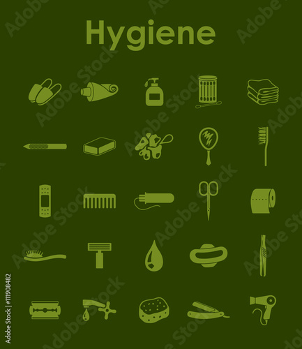 Set of hygiene simple icons