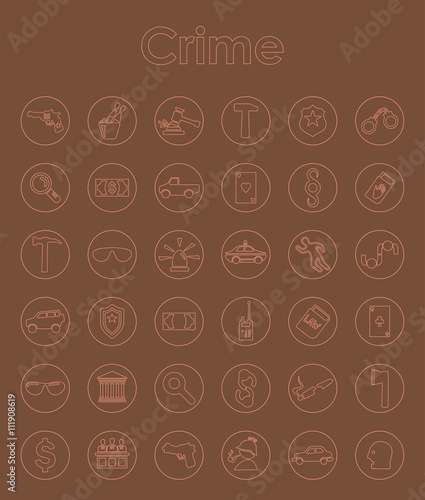 Set of crime simple icons