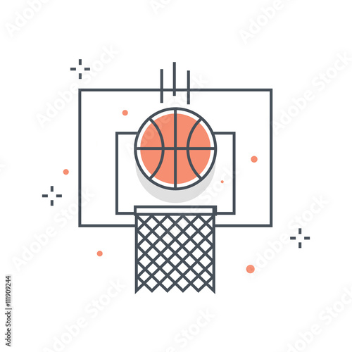 Color line, basketball, sports illustration © howcolour