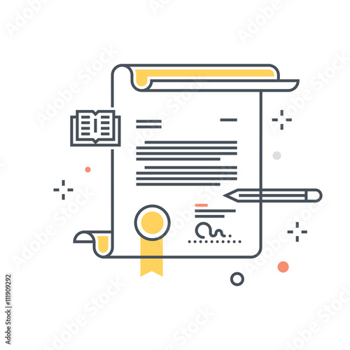 Color line, diploma illustration