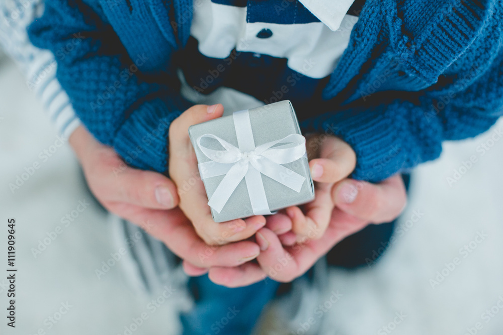 holidays, present, christmas, childhood and happiness concep