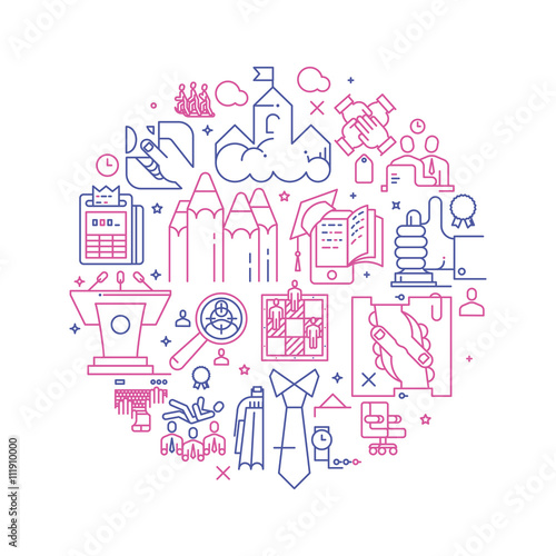 Vector business illustration in linear style