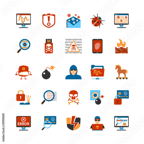 Flat Design Hacker Icons