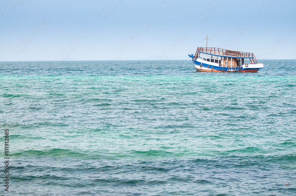 passenger ships on beautiful blue sea
