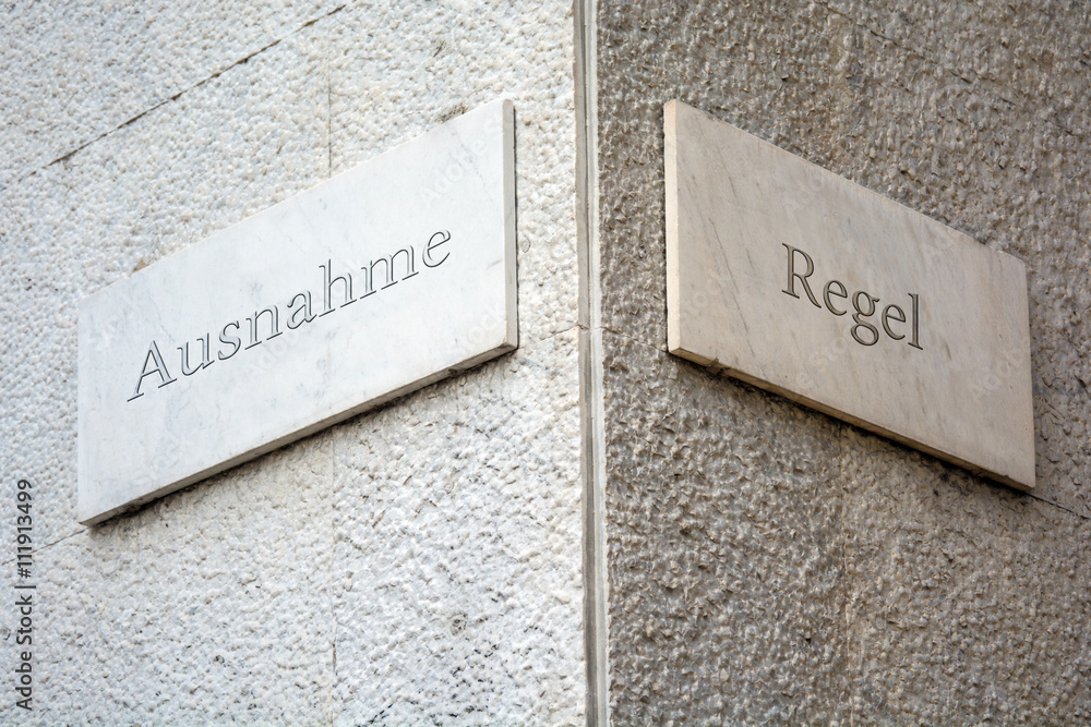 Fototapeta premium Schild 109 - Ausnahme