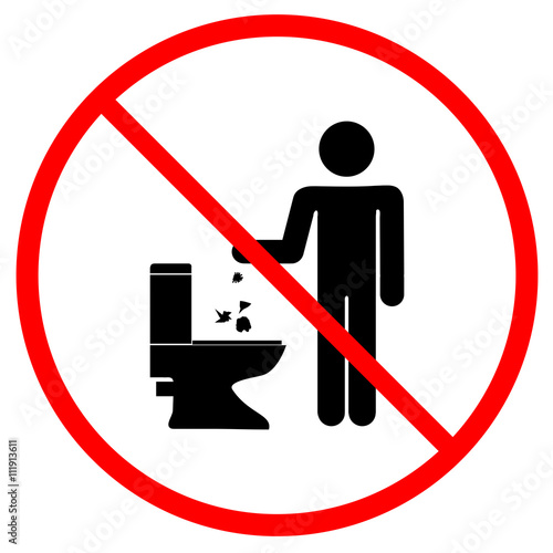 Do not litter in toilet sign