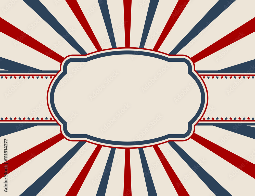 Vintage American patriotic background with blank space